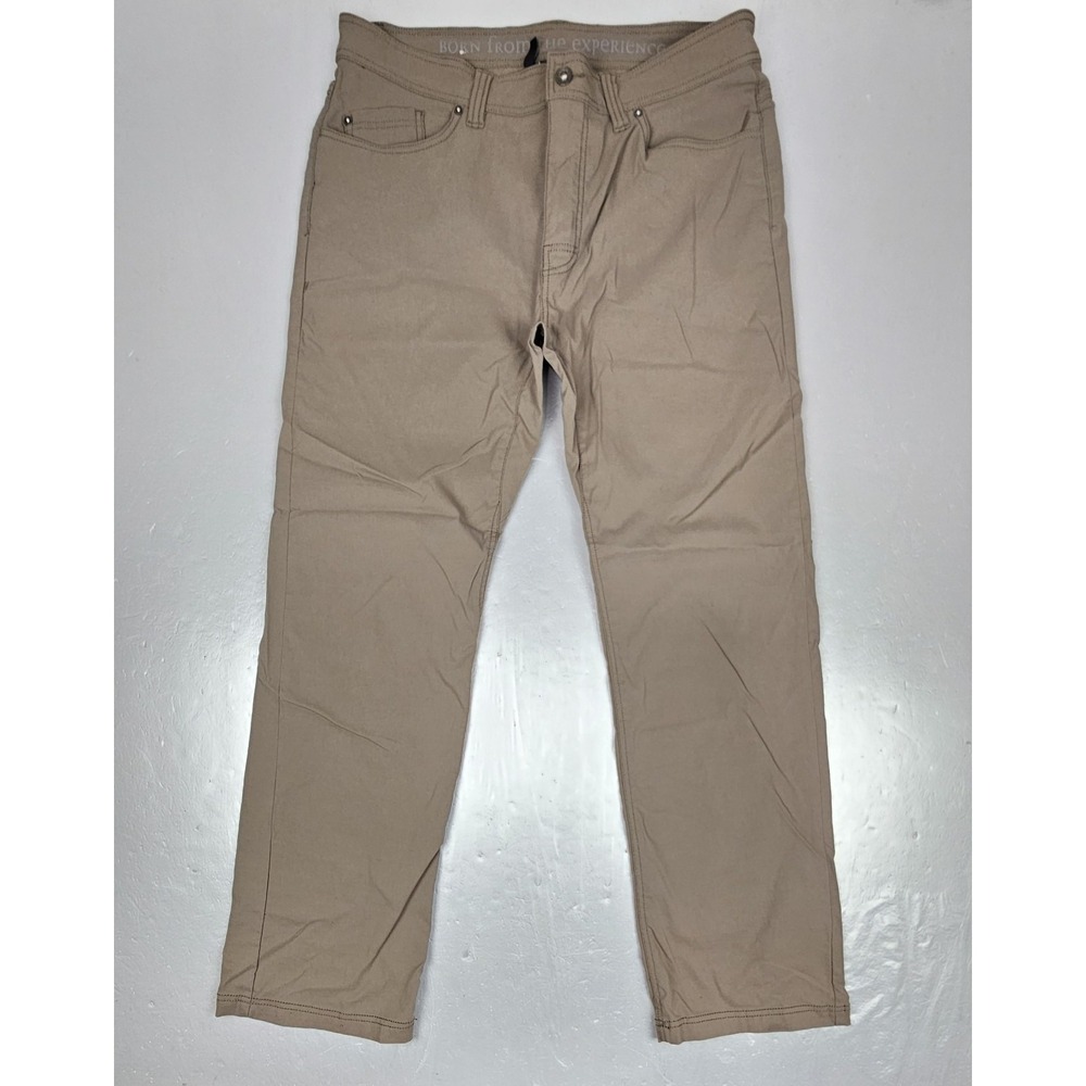 Prana Breathe Slim Fit Pants Mens‎ 36x32 Khaki Stretch Comfort Nylon Hiking